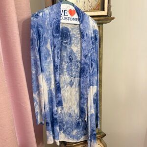 INC International Concepts Blue Floral Cardigan
